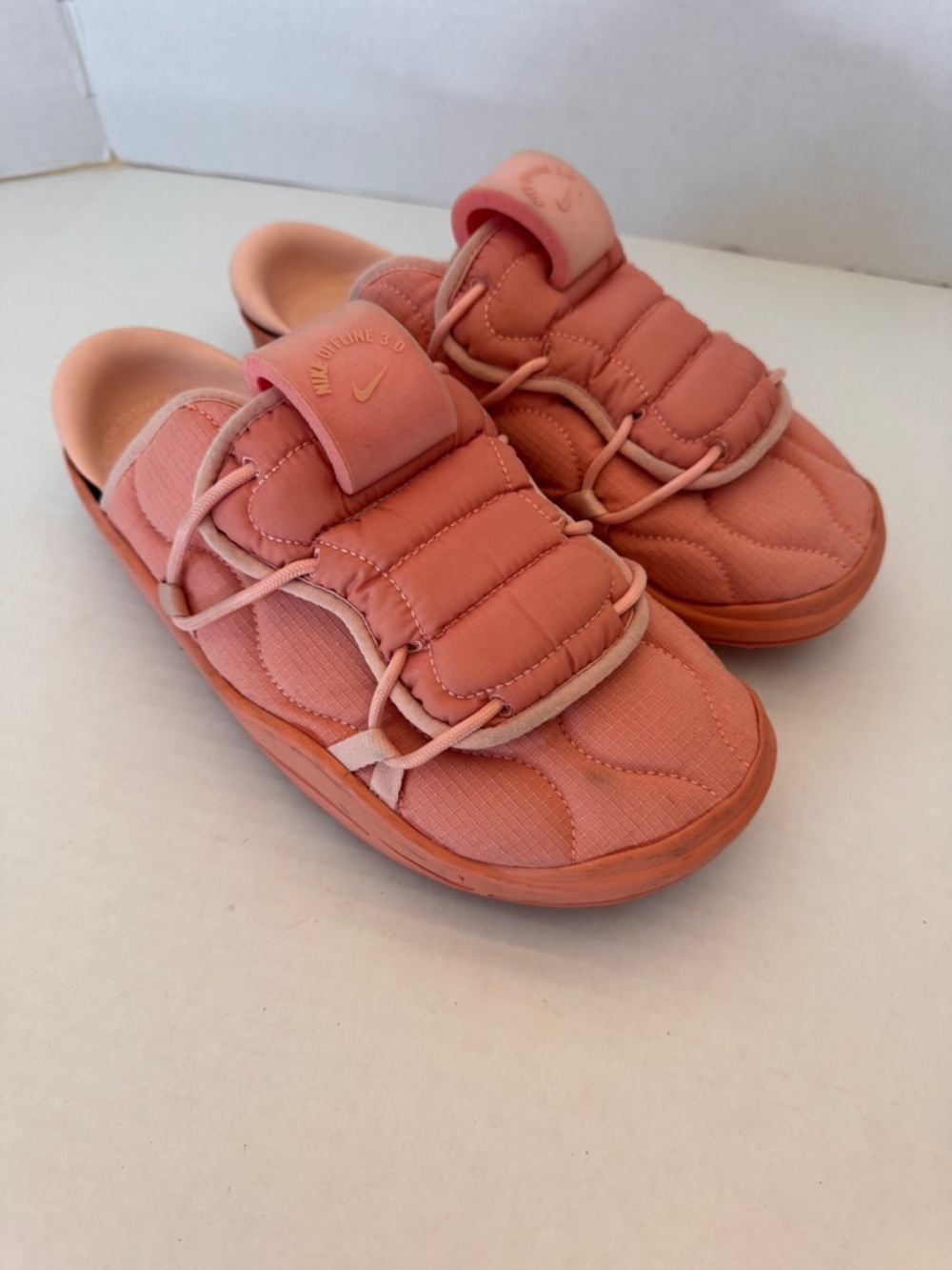 NIKE Mens 11 Offline 3.0 Quilted Mule Peach Coral Slides Comfort Slip On